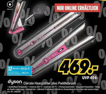 MEDIMAX Dyson Corrale Haarglätter Plus Paddlebrush Angebot