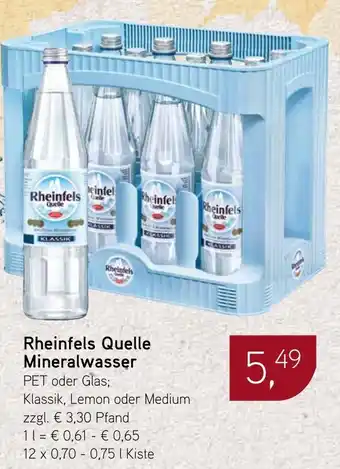 Dornseifer Rheinfels Quelle Mineralwasser Angebot