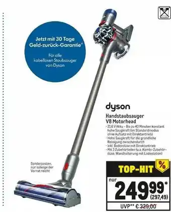 METRO Dyson Handstaubsauger V8 Motorhead Angebot