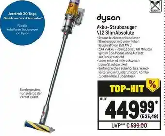 METRO Dyson Akku-staubsauger V12 Slim Absolute Angebot