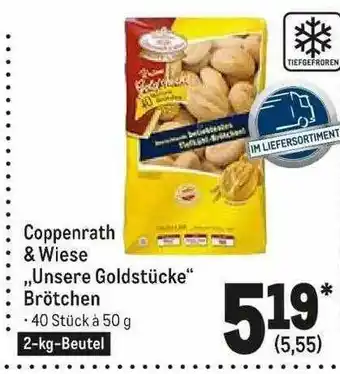 METRO Coppenrath & Wiese „unsere Goldstücke Brötchen Angebot