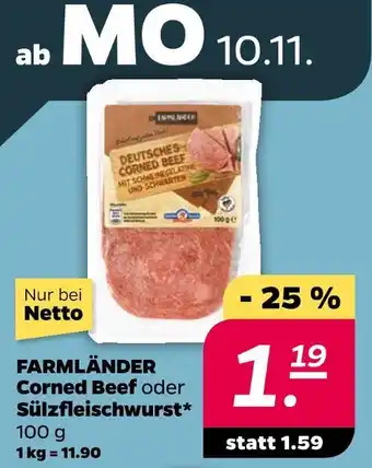 NETTO Farmländer corned beef Angebot