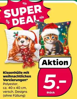 NETTO Kissenhülle mit weihnachtlichen verzierungen Angebot