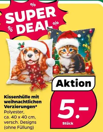 NETTO Kissenhülle mit weihnachtlichen verzierungen Angebot