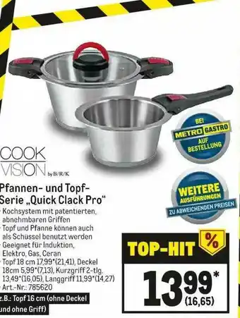 METRO Cook Vision Pfannen- Und Topf-serie „quick Clack Pro“ Angebot