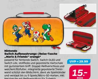NETTO Nintendo switch aufbewahrungs-/reise-tasche „mario & friends“ orange Angebot