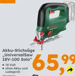 Globus Baumarkt Bosch akku-stichsäge universalsaw 18v-100 solo Angebot
