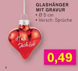 KODi GLASHÄNGER MIT GRAVUR Angebot
