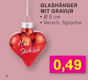 KODi GLASHÄNGER MIT GRAVUR Angebot