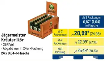 METRO Jägermeister Kräuterlikör Angebot