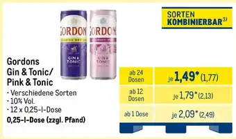 METRO Gordons Gin & Tonic/ Pink & Tonic Angebot