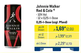 METRO Johnnie Walker Red & Cola Angebot
