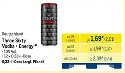 METRO Three Sixty Vodka + Energy Angebot
