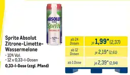 METRO Sprite Absolut Zitrone-Limette- Wassermelone Angebot