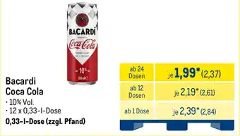 METRO Bacardi Coca Cola Angebot