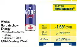 METRO Wodka Gorbatschow Energy Angebot