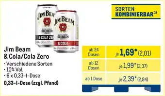 METRO Jim Beam & Cola/Cola Zero Angebot