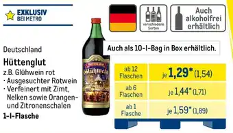 METRO Hüttenglut z.B. Glühwein rot Angebot
