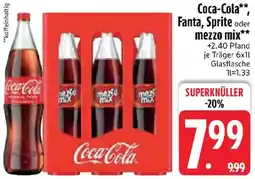 Edeka Coca-Cola, Fanta, Sprite oder mezzo mix Angebot