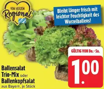 Edeka Ballensalat Trio-Mix oder Ballenkopfsalat Angebot