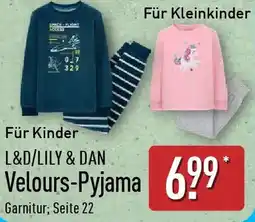 Aldi Nord L&D/LILY & DAN Velours-Pyjama Angebot