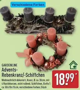 Aldi Nord GARDENLINE Advents Rebenkranz/-Schiffchen Angebot
