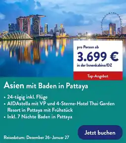 Aldi Nord Asien mit Baden in Pattaya Angebot
