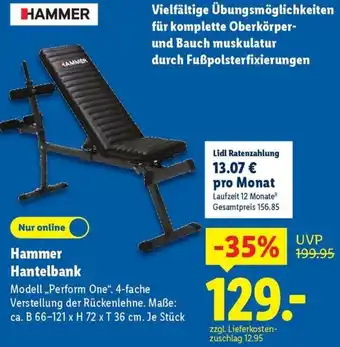 Lidl Hammer Hantelbank Angebot