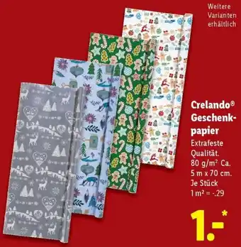 Lidl Crelando Geschenkpapier Angebot