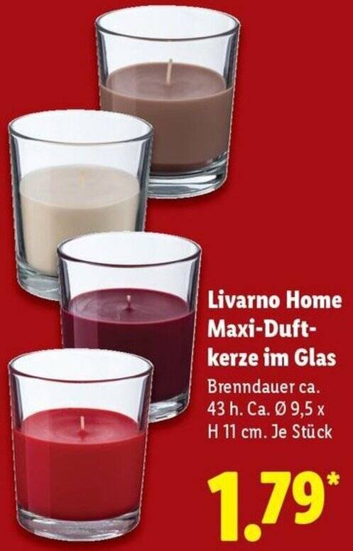 Livarno Home Maxi-Duftkerze im Glas Angebot bei Lidl