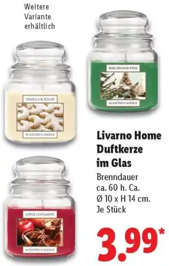 Lidl Livarno Home Duftkerze im Glas Angebot