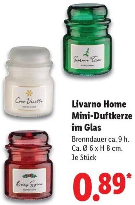 Livarno Home Mini-Duftkerze im Glas Angebot bei Lidl