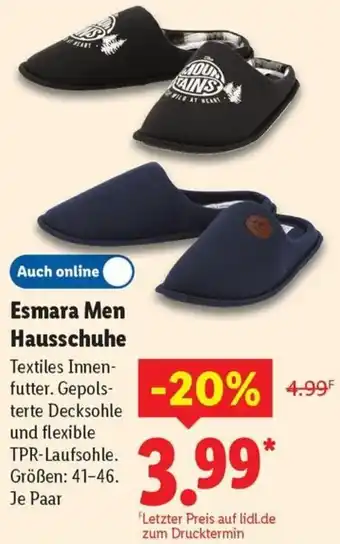 Lidl Esmara Men Hausschuhe Angebot