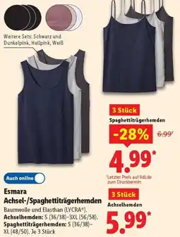 Lidl Esmara Achsel-/Spaghettiträgerhemden Angebot