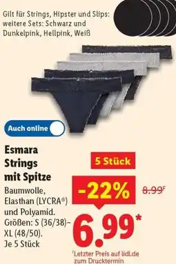 Lidl Esmara Strings mit Spitze Angebot
