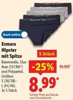 Lidl Esmara Hipster mit Spitze Angebot