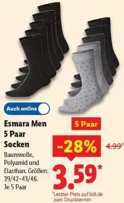 Lidl Esmara Men 5 Paar Socken Angebot