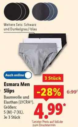 Lidl Esmara Men Slips Angebot