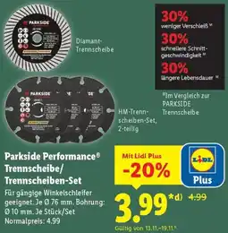 Lidl Parkside Performance Trennscheibe/ Trennscheiben-Set Angebot