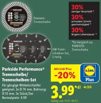 Lidl Parkside Performance Trennscheibe/ Trennscheiben-Set Angebot
