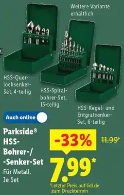 Lidl Parkside HSS Bohrer-/ Senker-Set Angebot