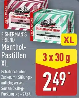 Aldi Nord FISHERMAN'S FRIEND Menthol Pastillen XL Angebot