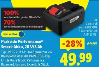 Lidl Parkside Performance Smart-Akku, 20 V/8 Ah Angebot