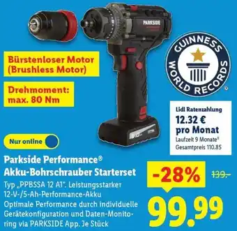 Lidl Parkside Performance Akku-Bohrschrauber Starterset Angebot