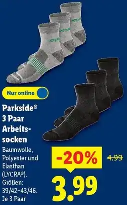 Lidl Parkside 3 Paar Arbeitssocken Angebot