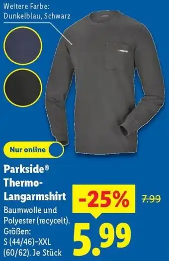 Lidl Parkside Thermo Langarmshirt Angebot