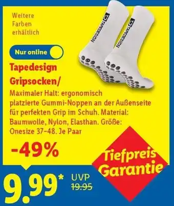 Lidl Tapedesign Gripsocken Angebot