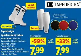 Lidl Tapedesign Sportsocken/Tubes Angebot