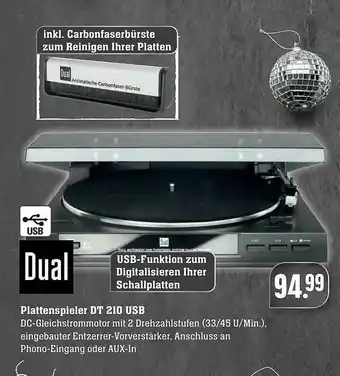 Edeka Dual Plattenspieler Dt210usb Angebot