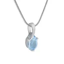 Netto Marken-Discount Zeeme Gemstones Halskette Silber 925 rhodiniert mit echtem Blautopas (beh.) 10x7mm Angebot